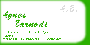 agnes barnodi business card
